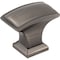 Jeffrey Alexander 1-1/2" Overall Length Brushed Pewter Rectangle Annadale Cabinet Knob 435L-BNBDL - alternate 1